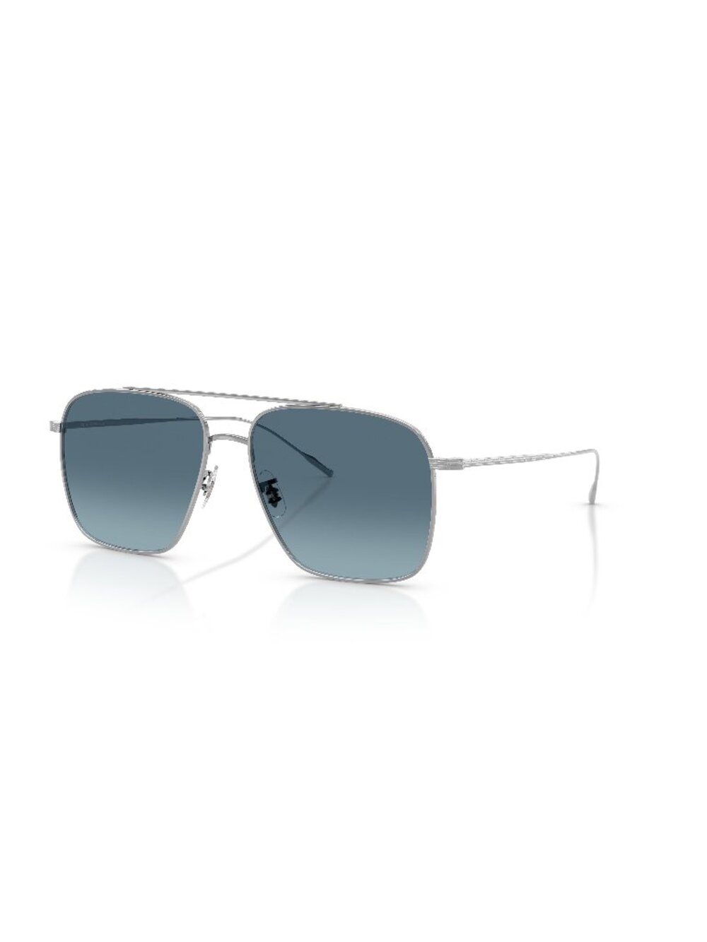 New Oliver Peoples Unisex Sunglasses Silver Blue Lens Titanium Frame OV1320ST 56